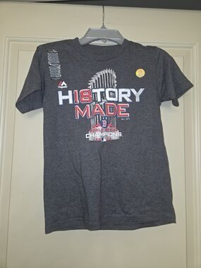 Majestic Kids Gray 'H18TORY MADE' Boston Champions T‑Shirt